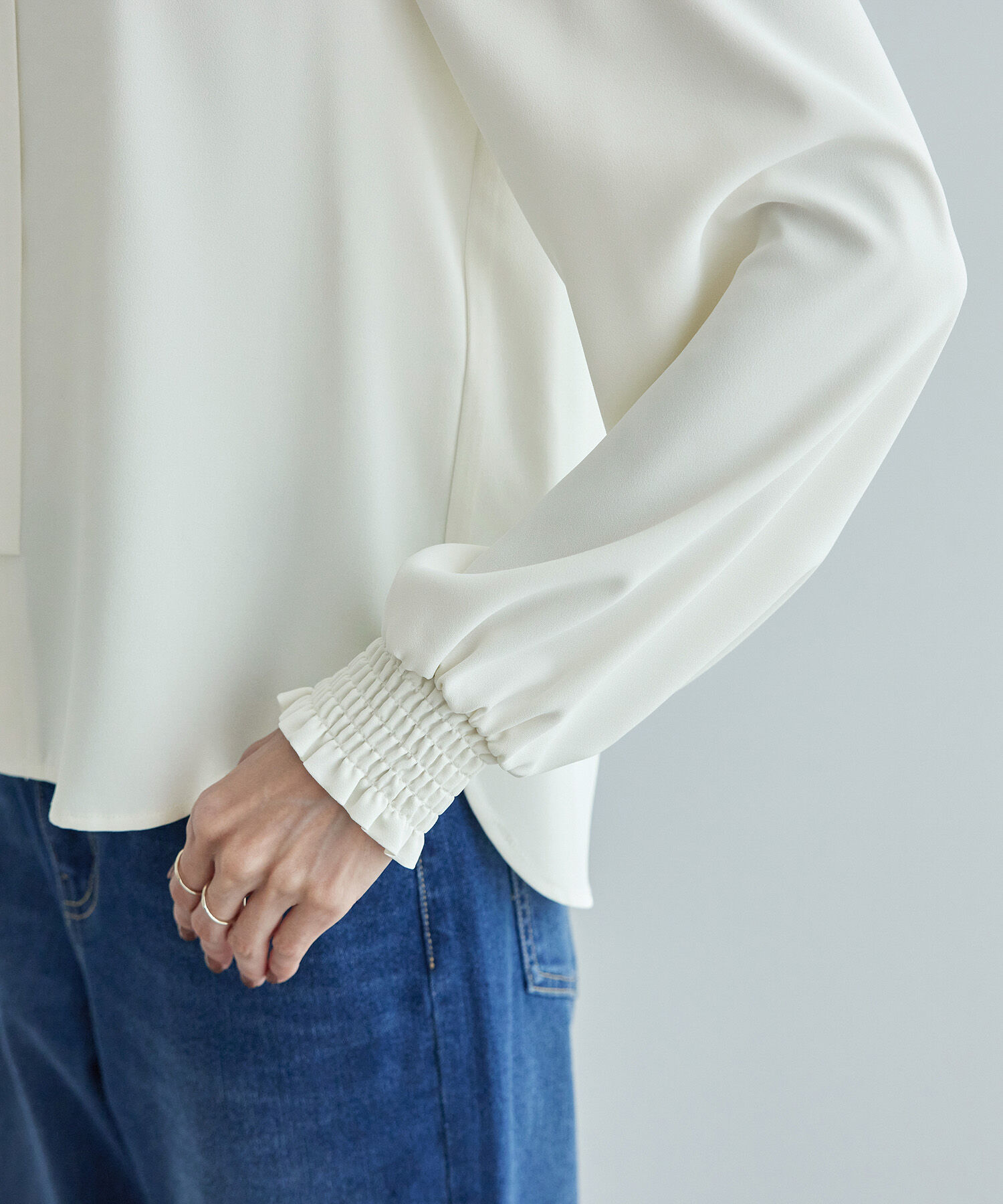 Rope&rsquo;Picnic「フリルバンドカラーリボンタイブラウス」|シャツ・ブラウス|