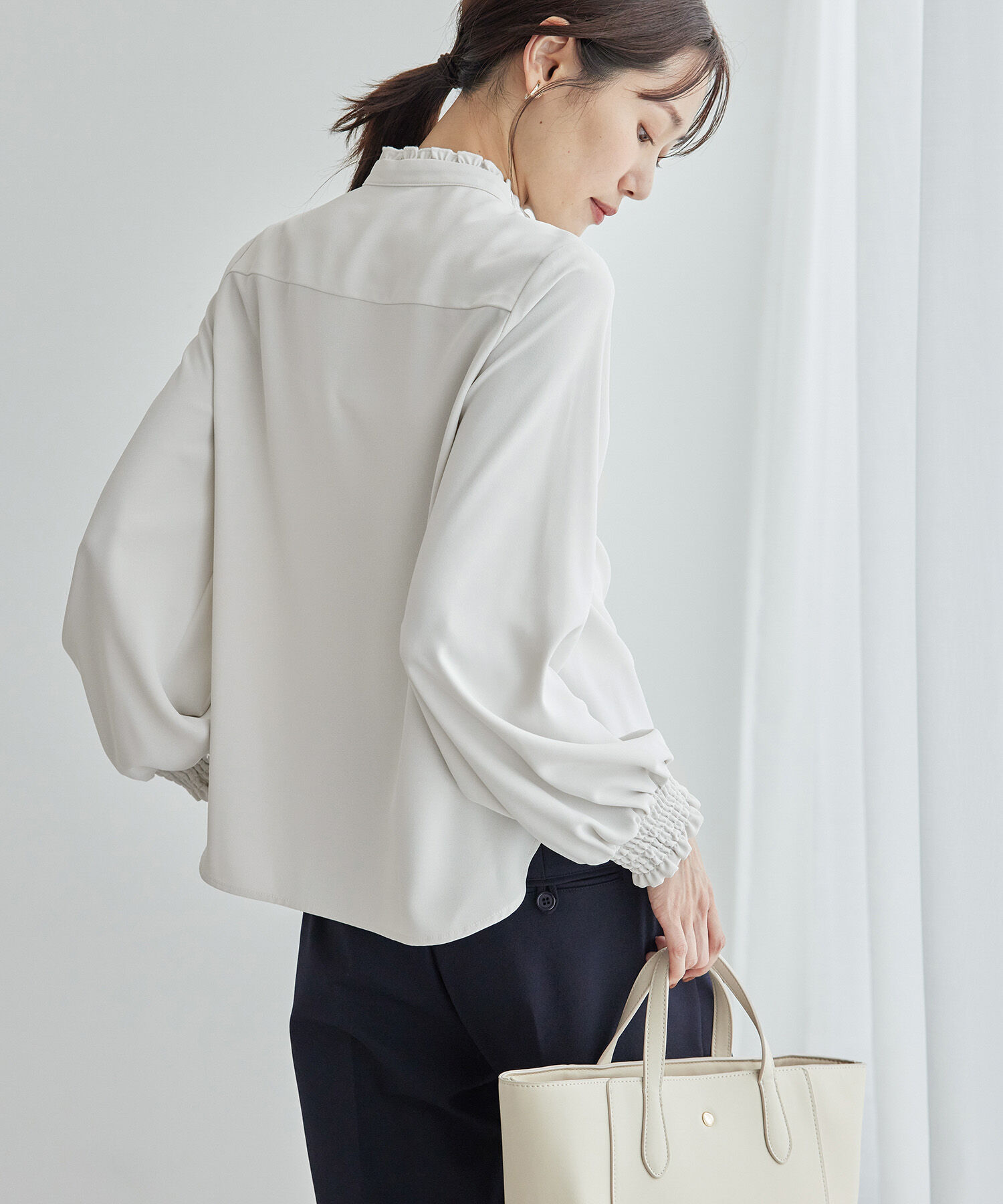 Rope&rsquo;Picnic「フリルバンドカラーリボンタイブラウス」|シャツ・ブラウス|