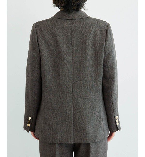 Rope&rsquo;Picnic「低身長・小柄さん向け/ウールライクサージ金ボタンジャケット(肩パッドあり・半裏地)/セットアップ対応」|テーラードジャケット|