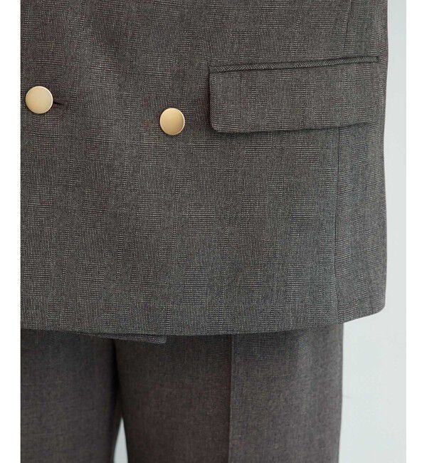 Rope&rsquo;Picnic「低身長・小柄さん向け/ウールライクサージ金ボタンジャケット(肩パッドあり・半裏地)/セットアップ対応」|テーラードジャケット|