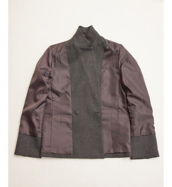 Rope&rsquo;Picnic「低身長・小柄さん向け/ウールライクサージ金ボタンジャケット(肩パッドあり・半裏地)/セットアップ対応」|テーラードジャケット|