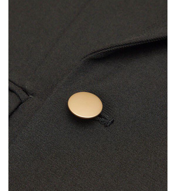 Rope&rsquo;Picnic「低身長・小柄さん向け/ウールライクサージ金ボタンジャケット(肩パッドあり・半裏地)/セットアップ対応」|テーラードジャケット|