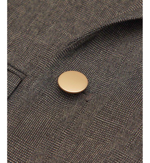Rope&rsquo;Picnic「低身長・小柄さん向け/ウールライクサージ金ボタンジャケット(肩パッドあり・半裏地)/セットアップ対応」|テーラードジャケット|
