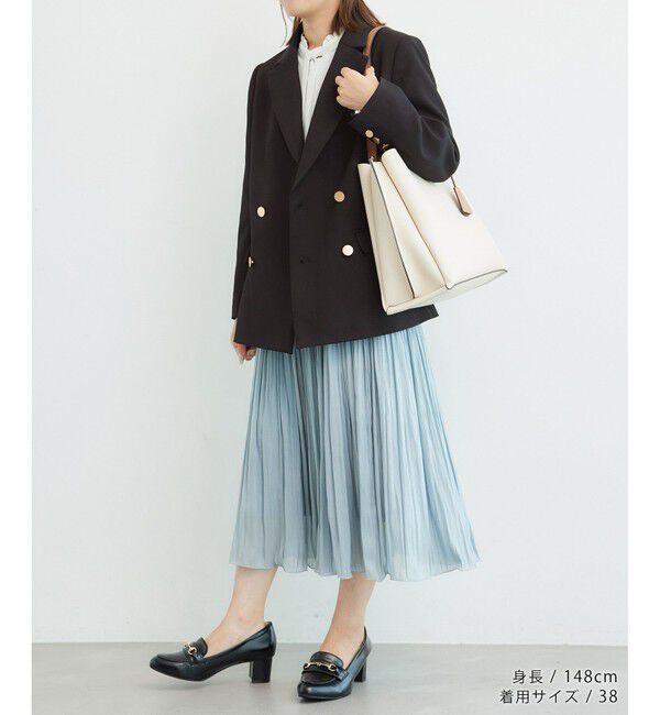Rope&rsquo;Picnic「低身長・小柄さん向け/ウールライクサージ金ボタンジャケット(肩パッドあり・半裏地)/セットアップ対応」|テーラードジャケット|