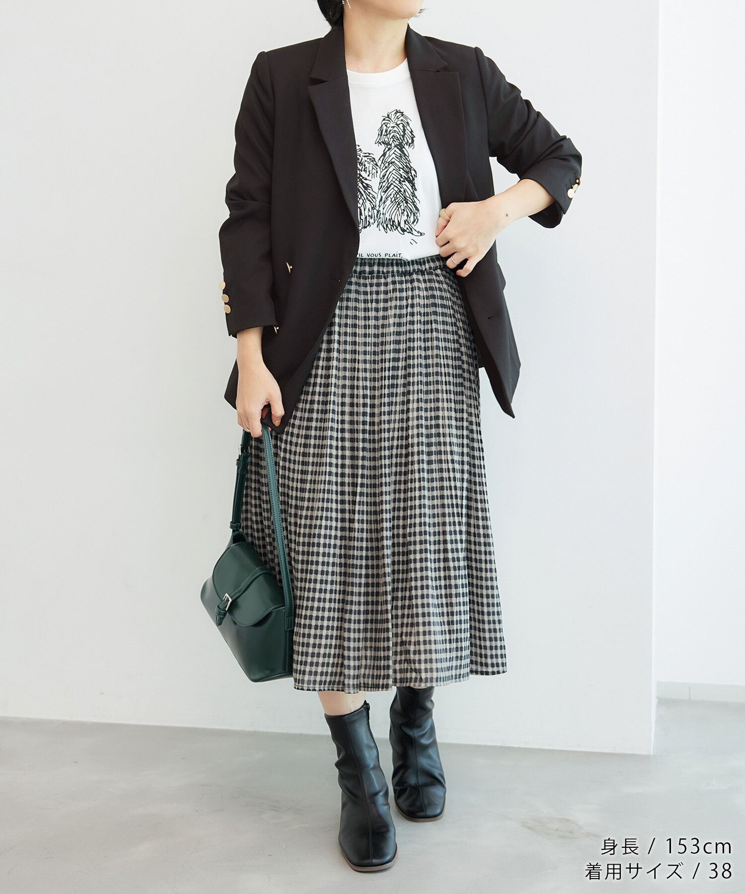 Rope&rsquo;Picnic「低身長・小柄さん向け/ウールライクサージ金ボタンジャケット(肩パッドあり・半裏地)/セットアップ対応」|テーラードジャケット|