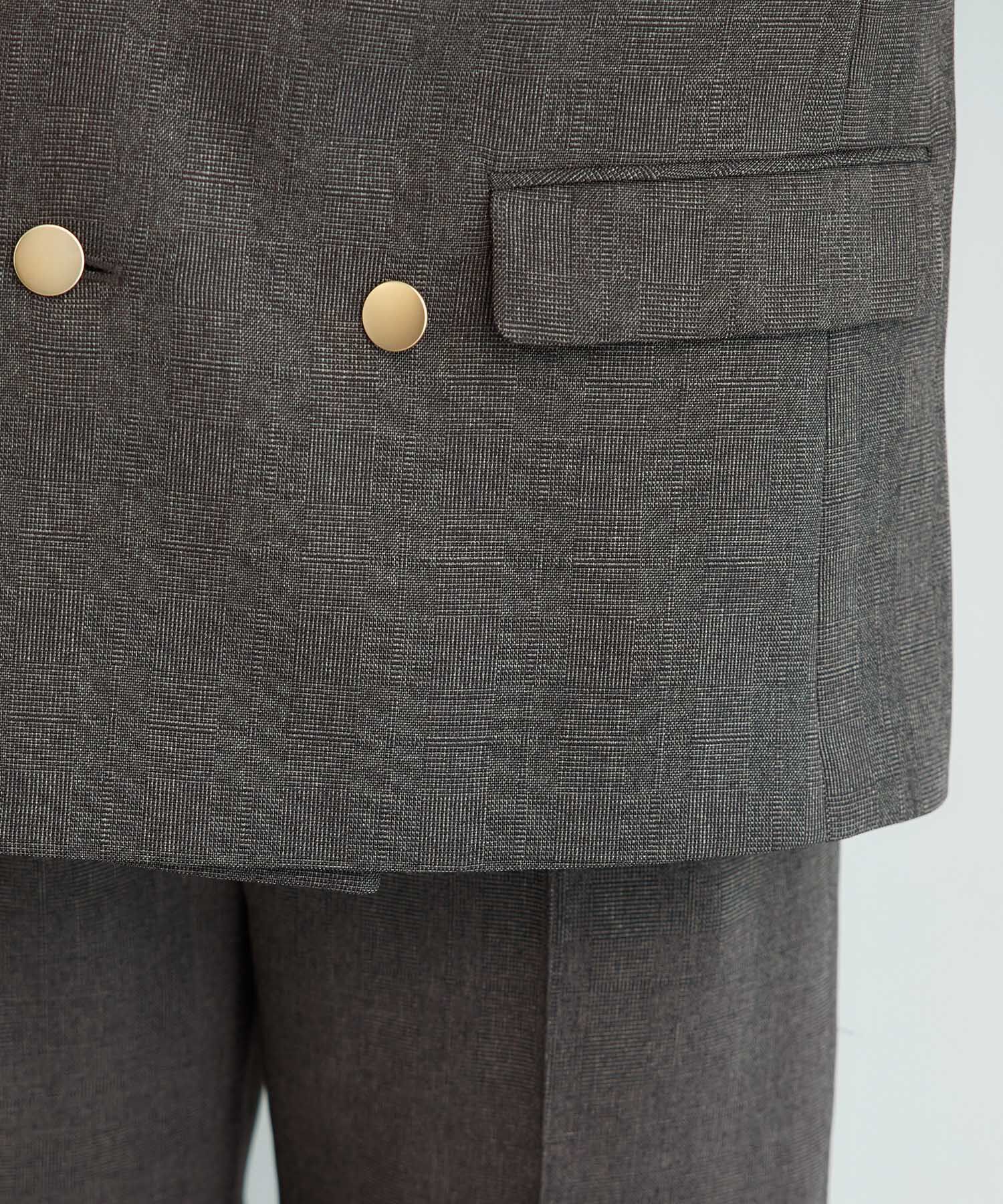 Rope&rsquo;Picnic「低身長・小柄さん向け/ウールライクサージ金ボタンジャケット(肩パッドあり・半裏地)/セットアップ対応」|テーラードジャケット|