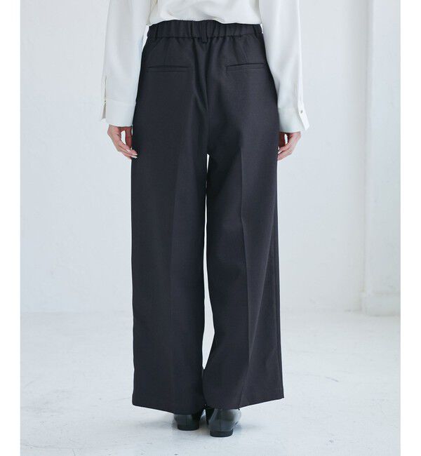 Rope&rsquo;Picnic「レディハンサムシリーズ ウールライクウエストタックセミワイドパンツ/セットアップ対応」|スラックス|