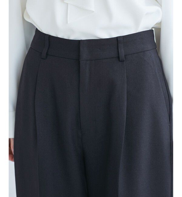 Rope&rsquo;Picnic「レディハンサムシリーズ ウールライクウエストタックセミワイドパンツ/セットアップ対応」|スラックス|