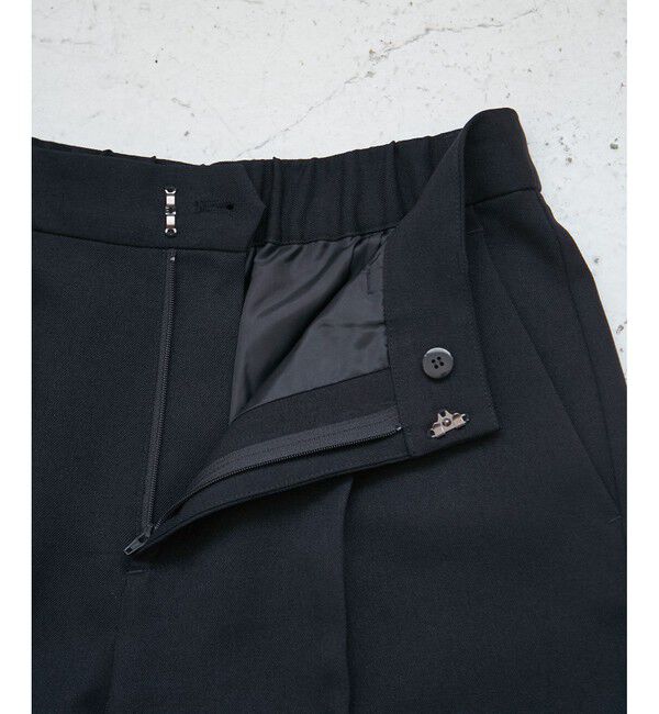 Rope&rsquo;Picnic「レディハンサムシリーズ ウールライクウエストタックセミワイドパンツ/セットアップ対応」|スラックス|