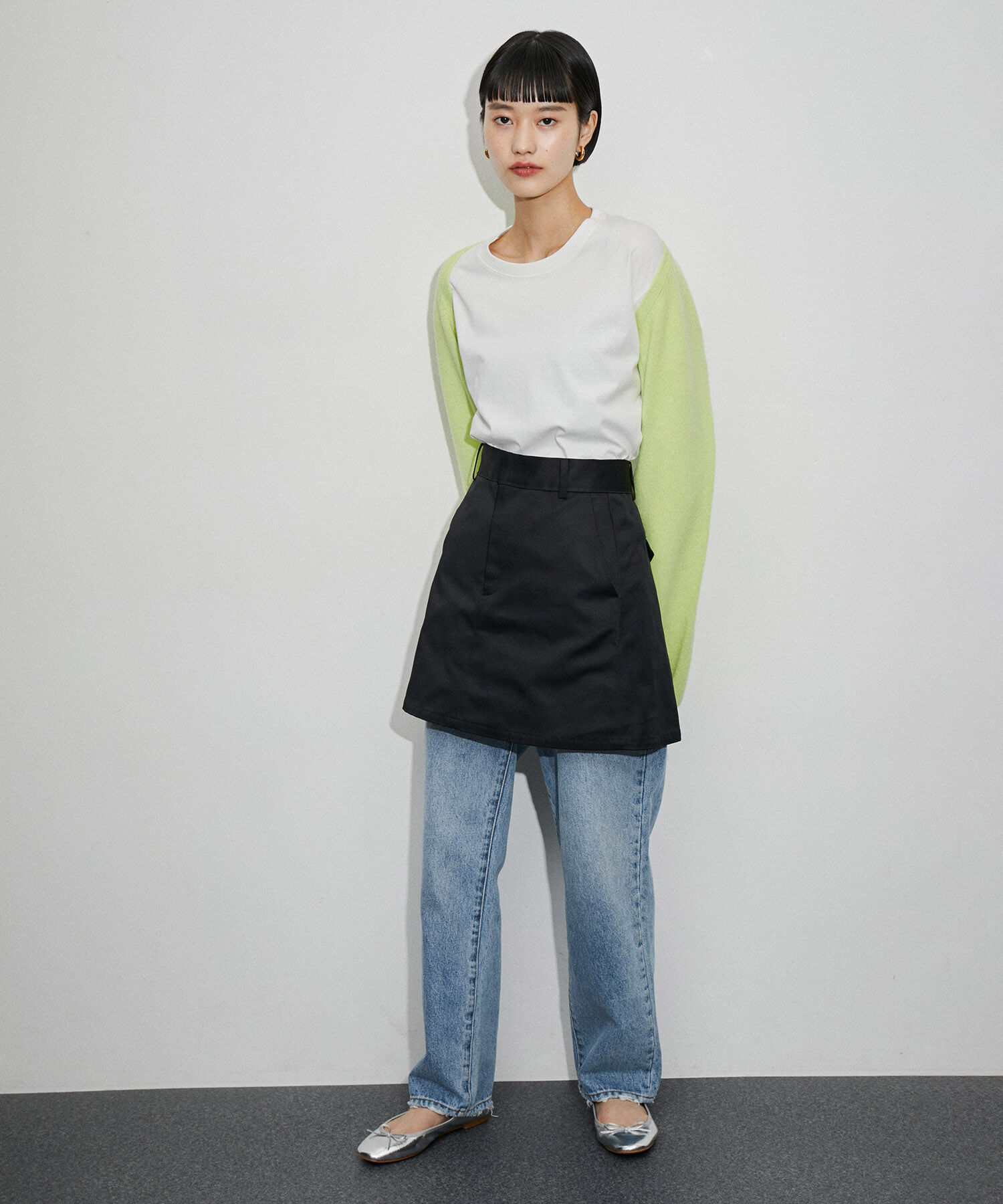 ADAM ET ROPE'「メモリーサテンチノミニスカート」|スカート|