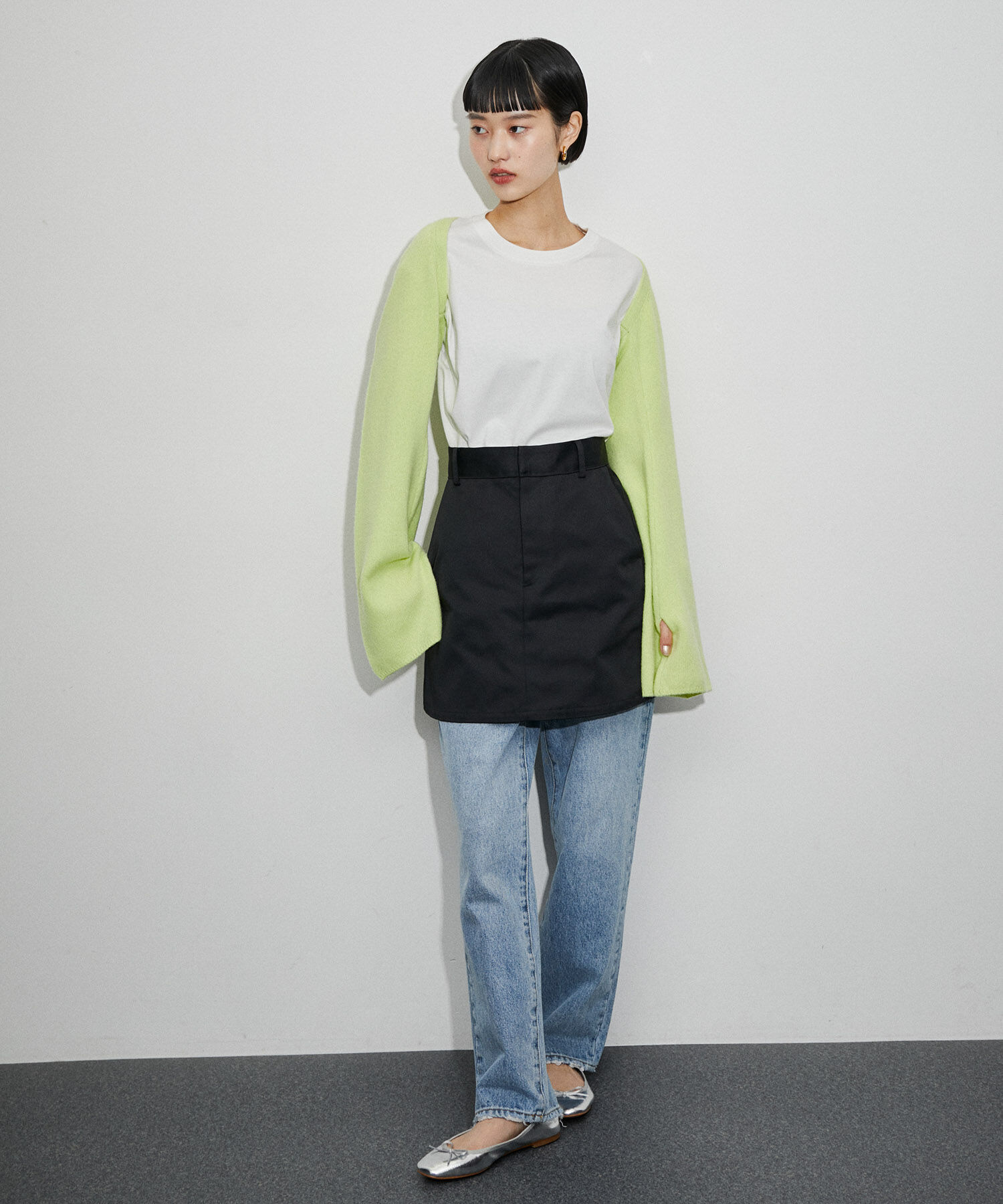 ADAM ET ROPE'「メモリーサテンチノミニスカート」|スカート|