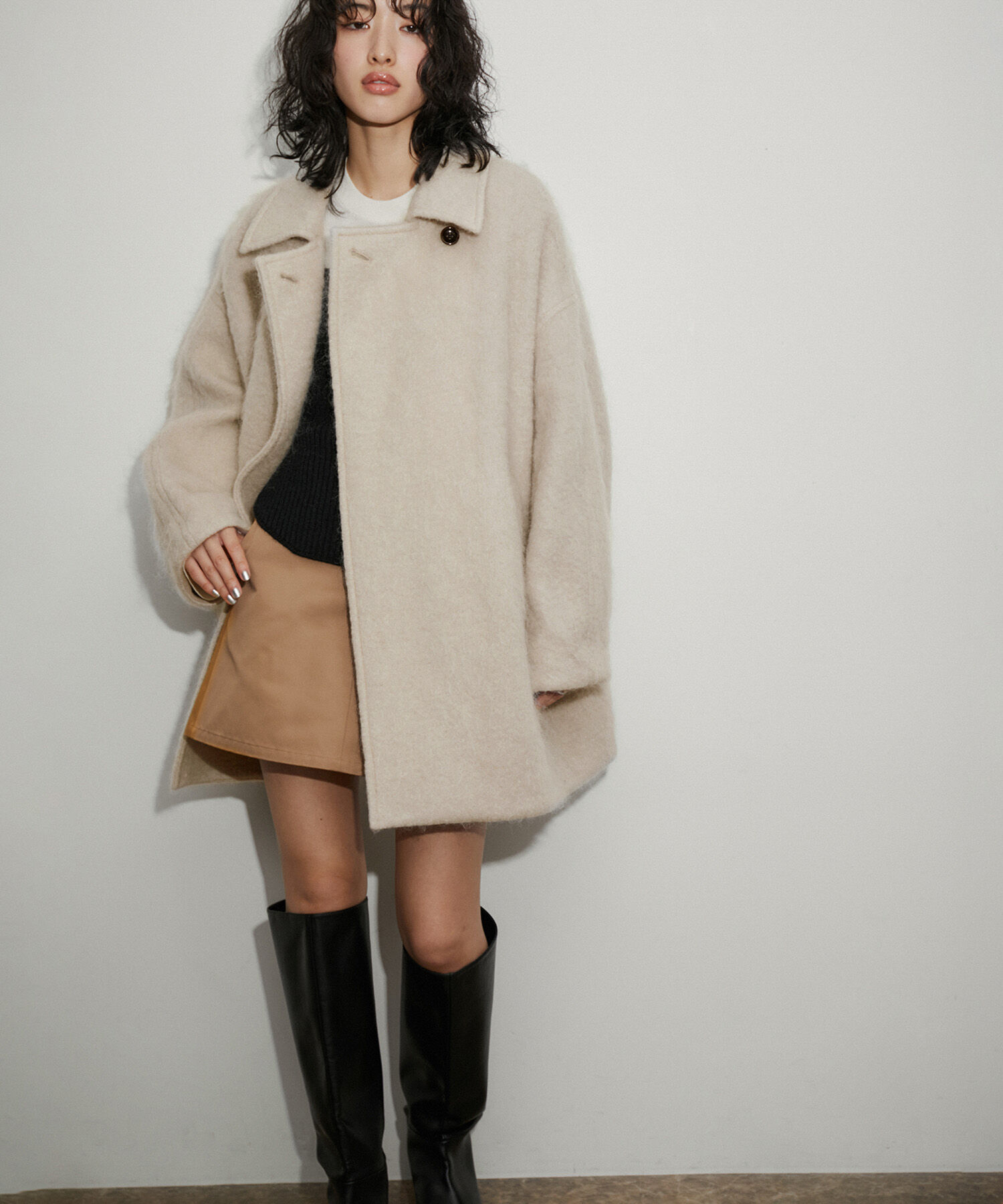 ADAM ET ROPE'「メモリーサテンチノミニスカート」|スカート|