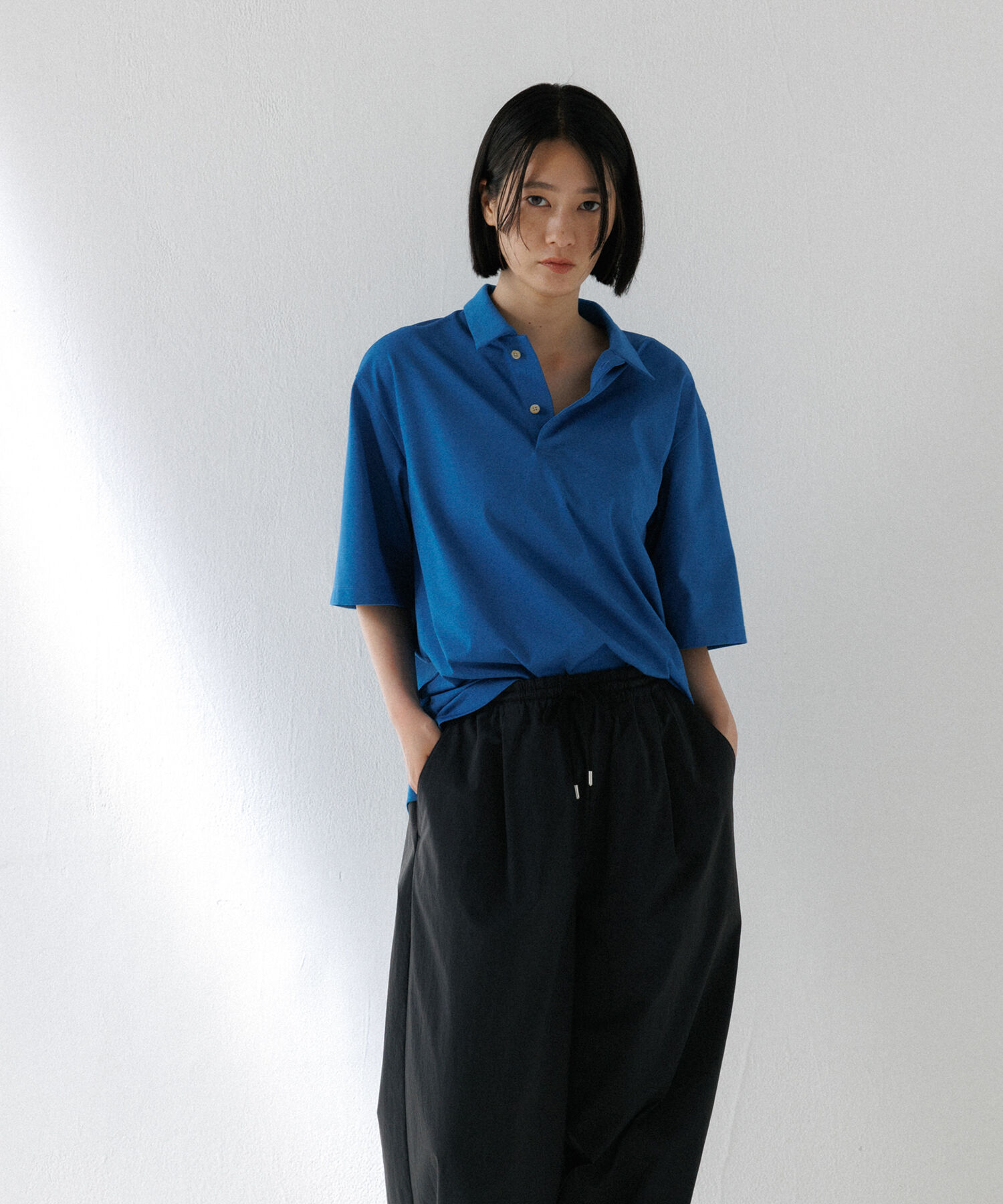 ADAM ET ROPE'「【RIRANCHA/リランチェ】ボックスシルエット ジャージー ポロシャツ / イージーケア / ユニセックス / 吸水」|ポロシャツ|