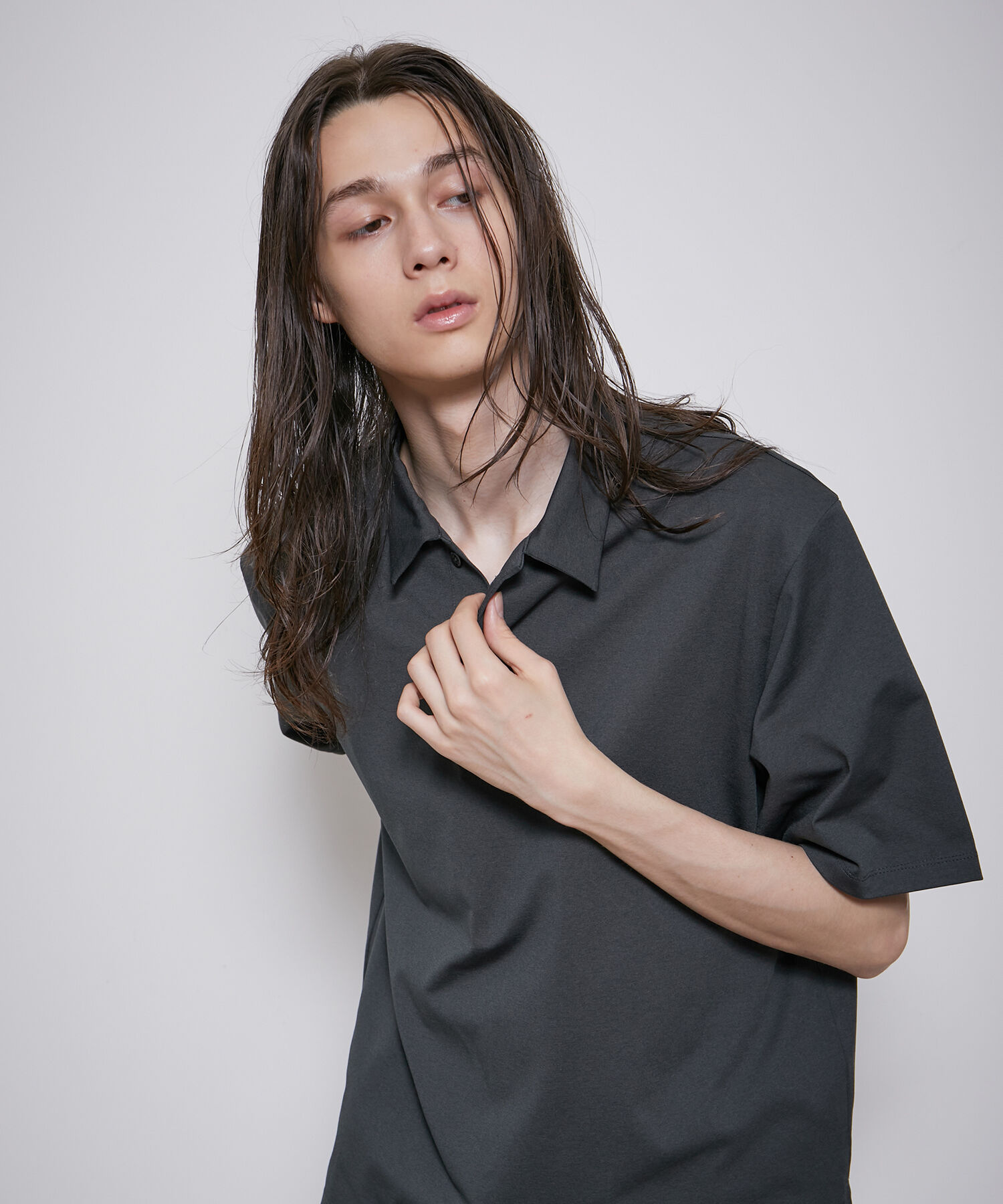 ADAM ET ROPE'「【RIRANCHA/リランチェ】ボックスシルエット ジャージー ポロシャツ / イージーケア / ユニセックス / 吸水」|ポロシャツ|