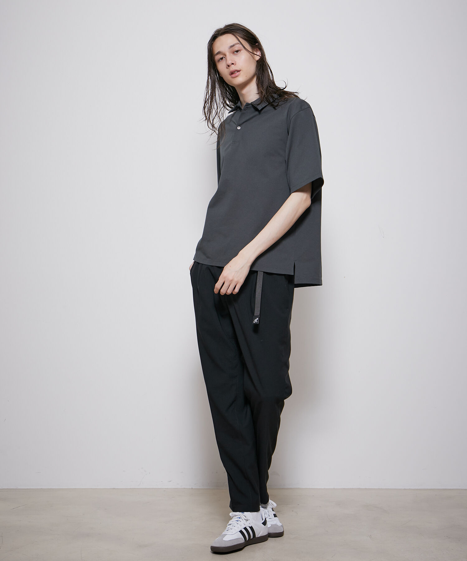 ADAM ET ROPE'「【RIRANCHA/リランチェ】ボックスシルエット ジャージー ポロシャツ / イージーケア / ユニセックス / 吸水」|ポロシャツ|