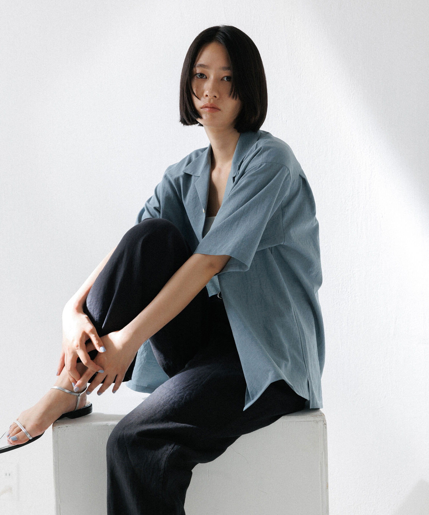 ADAM ET ROPE'「リネン ワイドパンツ / ロングシーズン着用可能 / セットアップ対応」|スラックス|