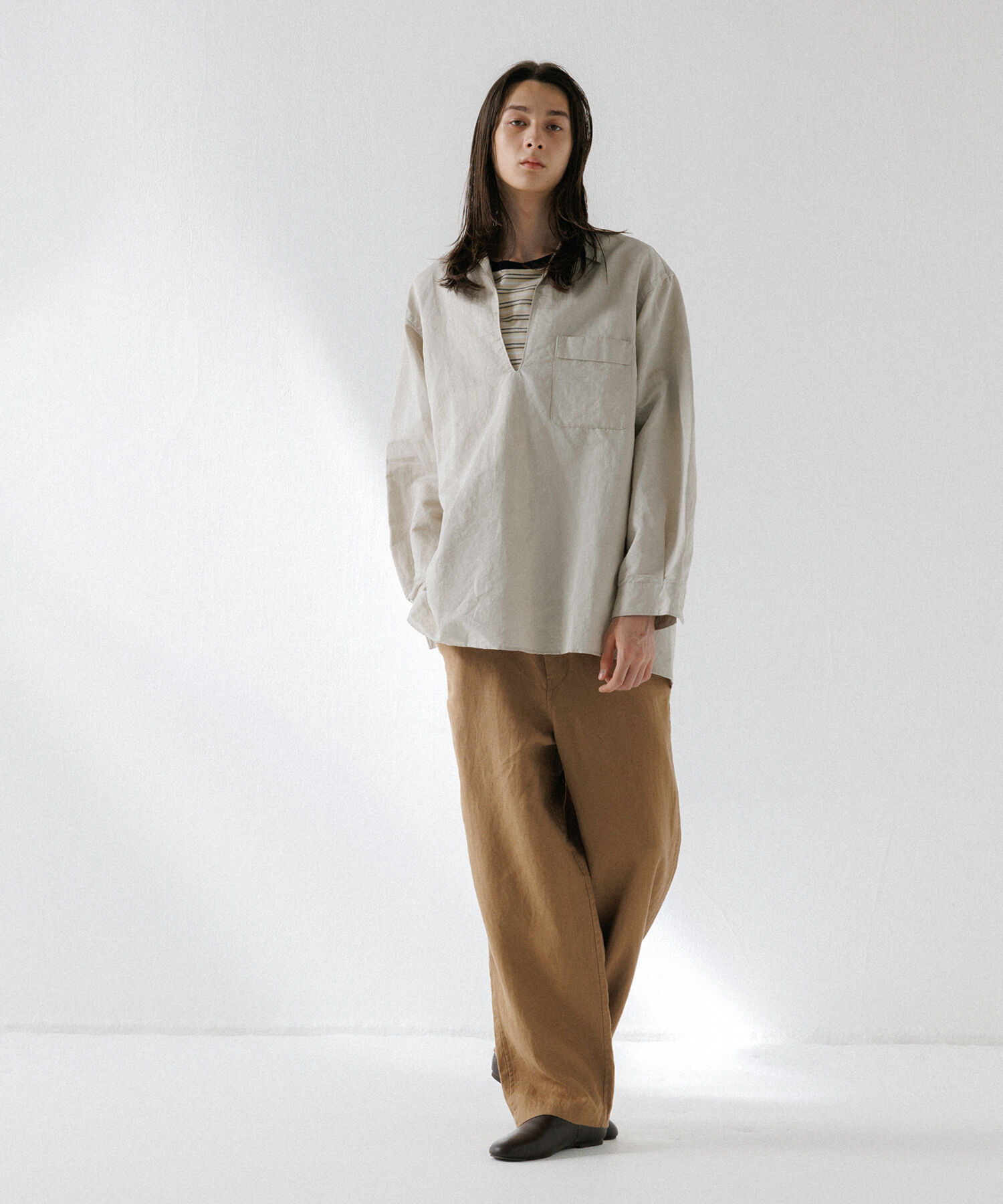 ADAM ET ROPE'「リネン ワイドパンツ / ロングシーズン着用可能 / セットアップ対応」|スラックス|