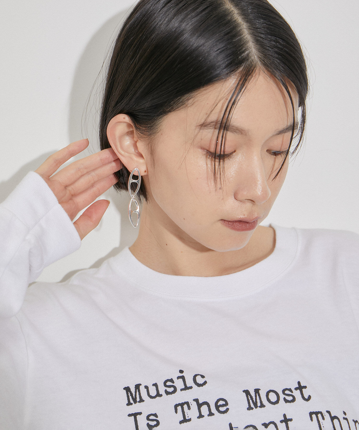 ADAM ET ROPE'「アーモンドチェーンピアス」|ピアス|