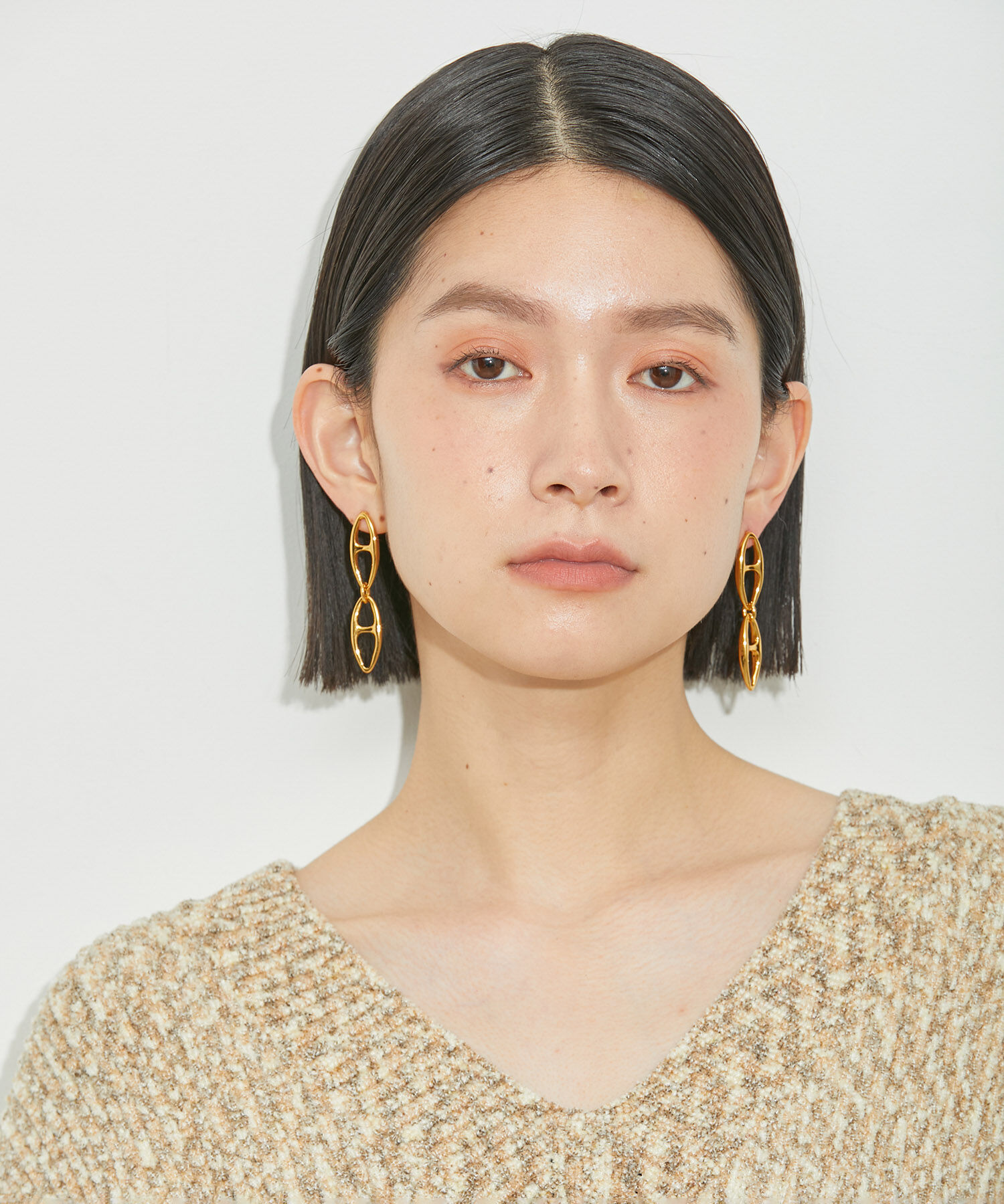 ADAM ET ROPE'「アーモンドチェーンピアス」|ピアス|