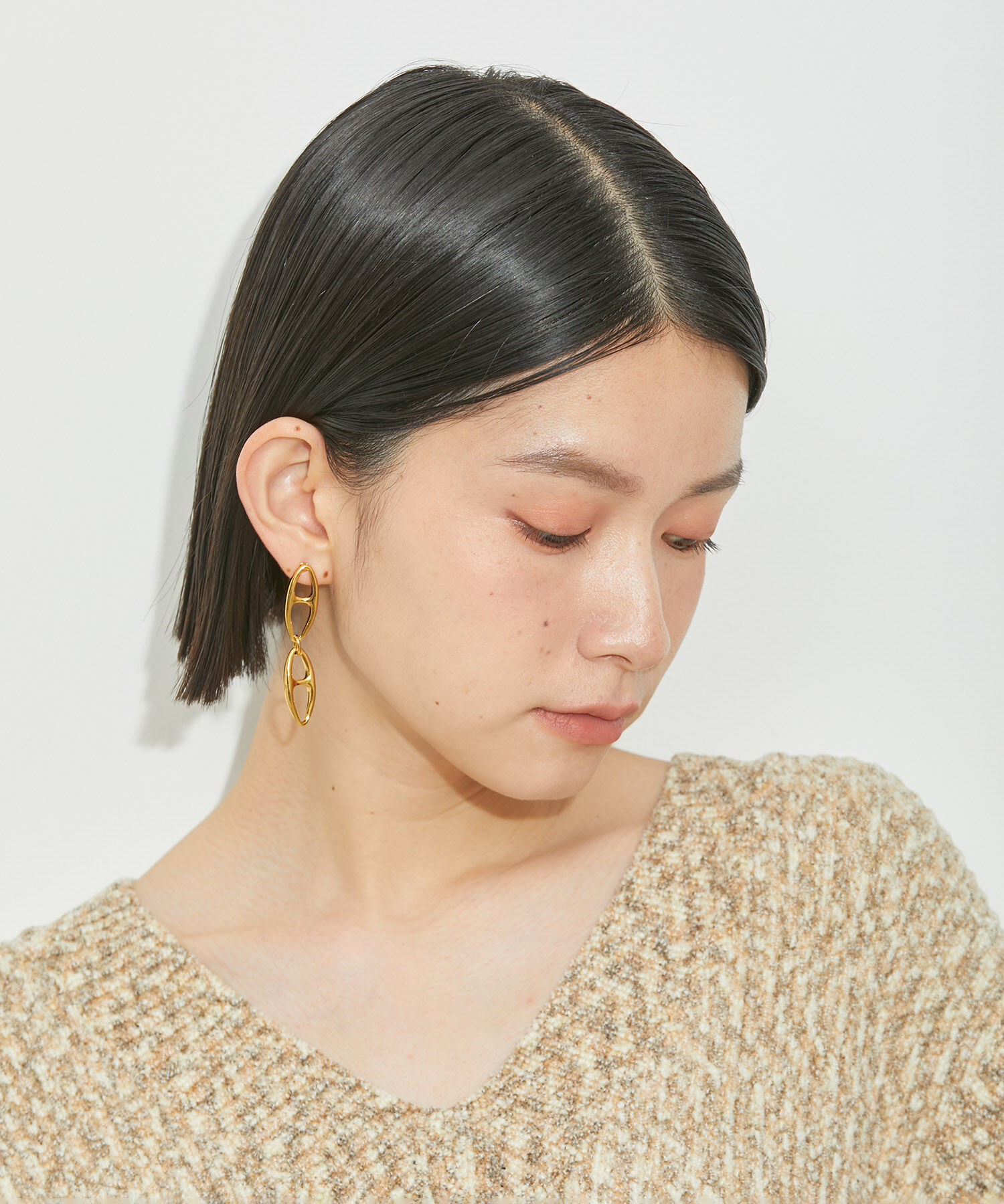 ADAM ET ROPE'「アーモンドチェーンピアス」|ピアス|