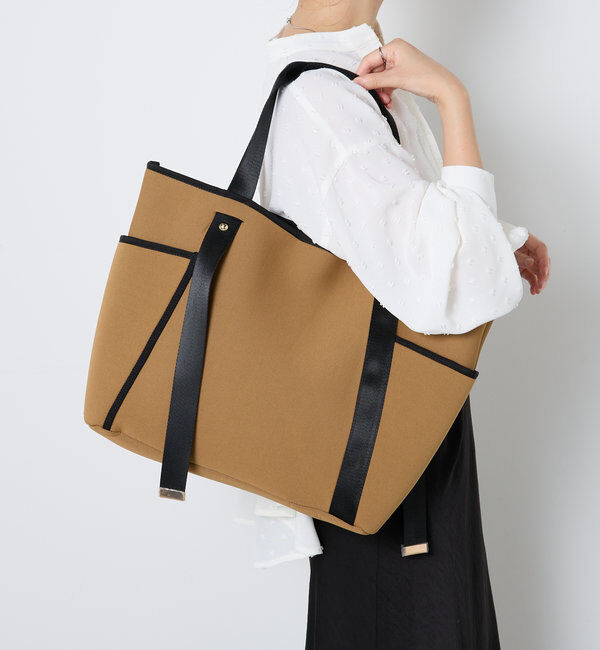  「《新色登場》【PC収納/A4対応/軽量】ウェットダブルポケットトートバッグ」|トートバッグ|