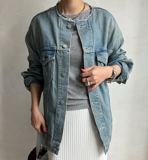  「【ai no de/アイノデ】SetouchiノーカラービッグGジャン」|ブルゾン・スタジャン|