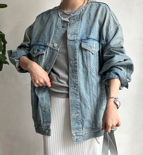  「【ai no de/アイノデ】SetouchiノーカラービッグGジャン」|ブルゾン・スタジャン|