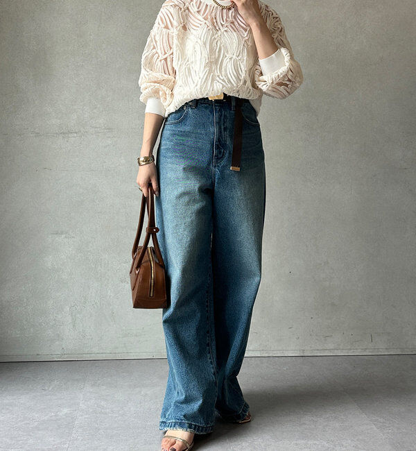  「長袖刺繍レーストップス」|シャツ・ブラウス|