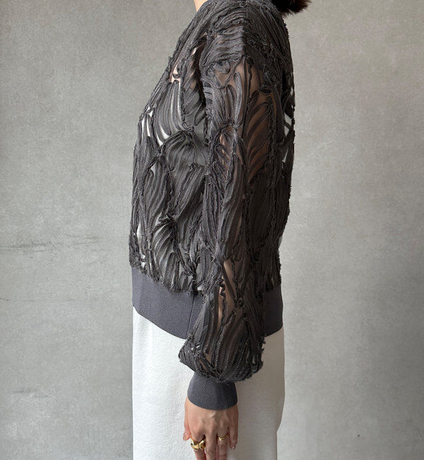  「長袖刺繍レーストップス」|シャツ・ブラウス|