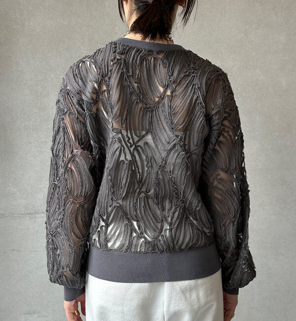  「長袖刺繍レーストップス」|シャツ・ブラウス|