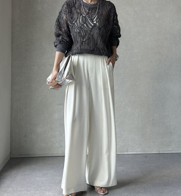  「長袖刺繍レーストップス」|シャツ・ブラウス|