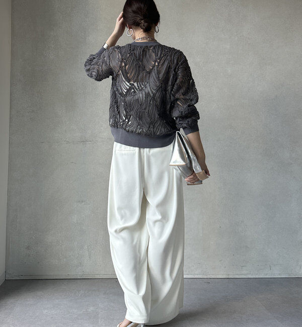  「長袖刺繍レーストップス」|シャツ・ブラウス|