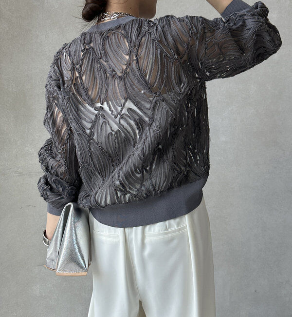  「長袖刺繍レーストップス」|シャツ・ブラウス|