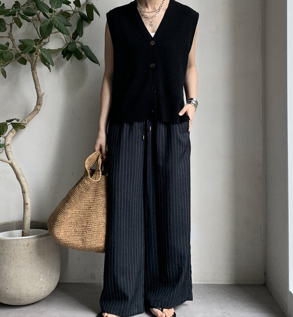  「【WEB限定】タンブラーブッチャーストライプイージーパンツ」|チノ|