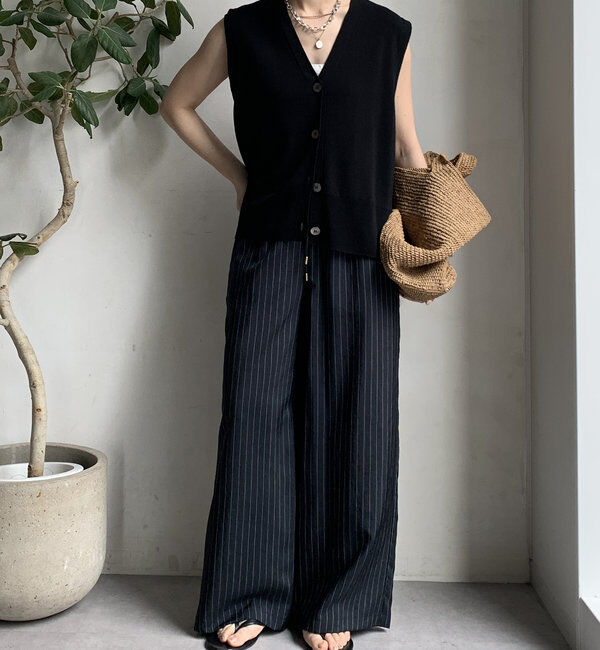  「【WEB限定】タンブラーブッチャーストライプイージーパンツ」|チノ|