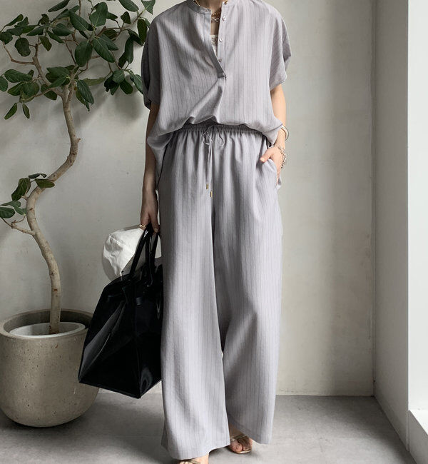  「【WEB限定】タンブラーブッチャーストライプイージーパンツ」|チノ|