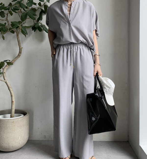  「【WEB限定】タンブラーブッチャーストライプイージーパンツ」|チノ|