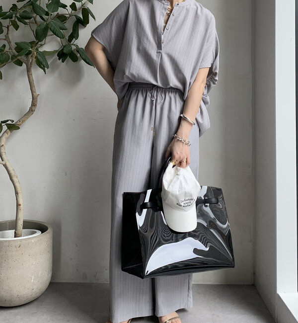  「【WEB限定】タンブラーブッチャーストライプイージーパンツ」|チノ|