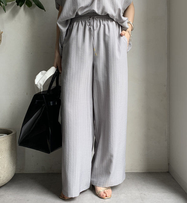  「【WEB限定】タンブラーブッチャーストライプイージーパンツ」|チノ|