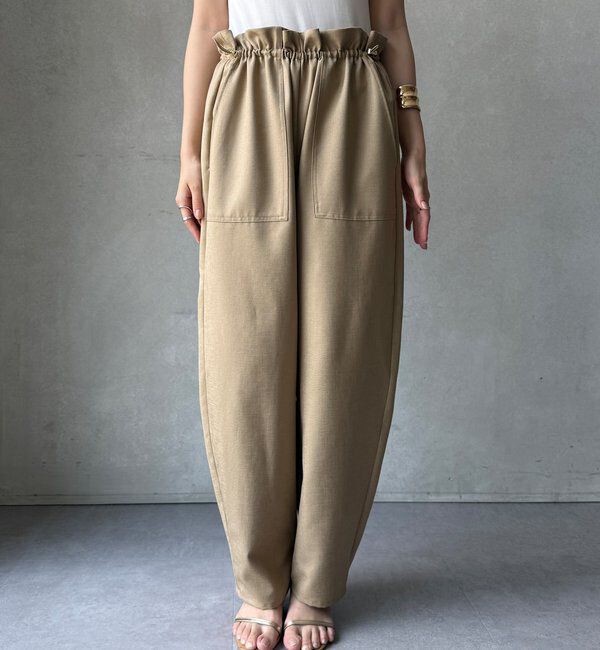  「【WEB限定】 麻調シャイニーイージーパンツ」|チノ|