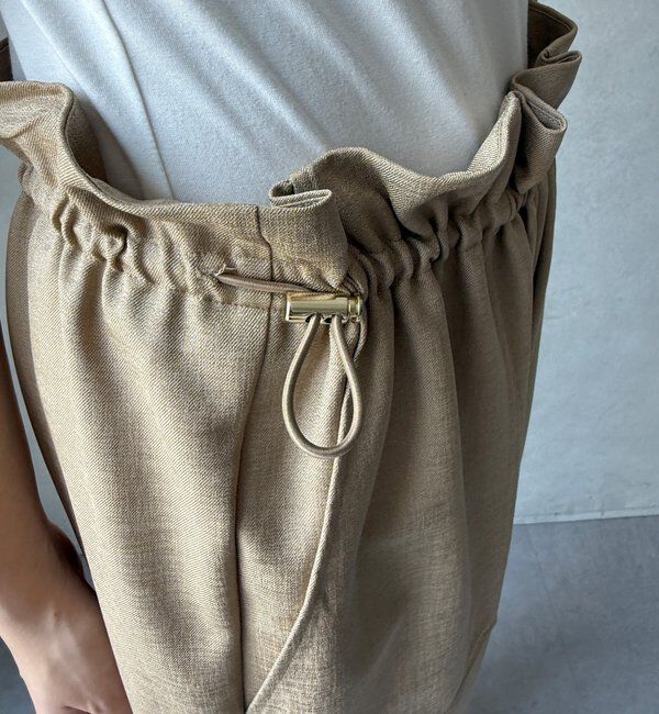  「【WEB限定】 麻調シャイニーイージーパンツ」|チノ|