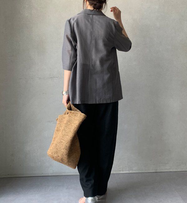  「【WEB限定】 麻調シャイニーイージーパンツ」|チノ|