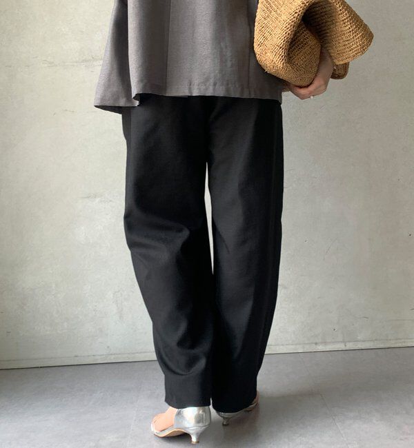  「【WEB限定】 麻調シャイニーイージーパンツ」|チノ|