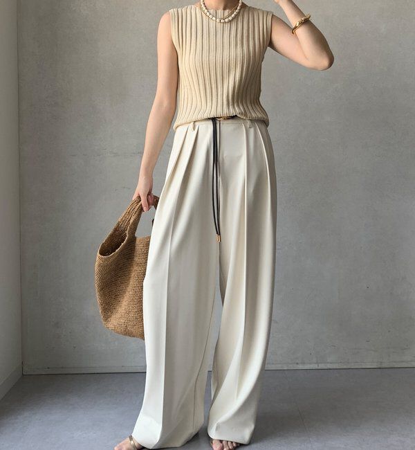  「【WEB限定】ラメリブニットタンク」|ニット・セーター|