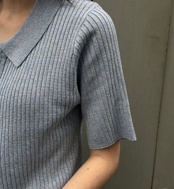  「ダブルZIPラメリブ半袖カーディガン」|カーディガン|