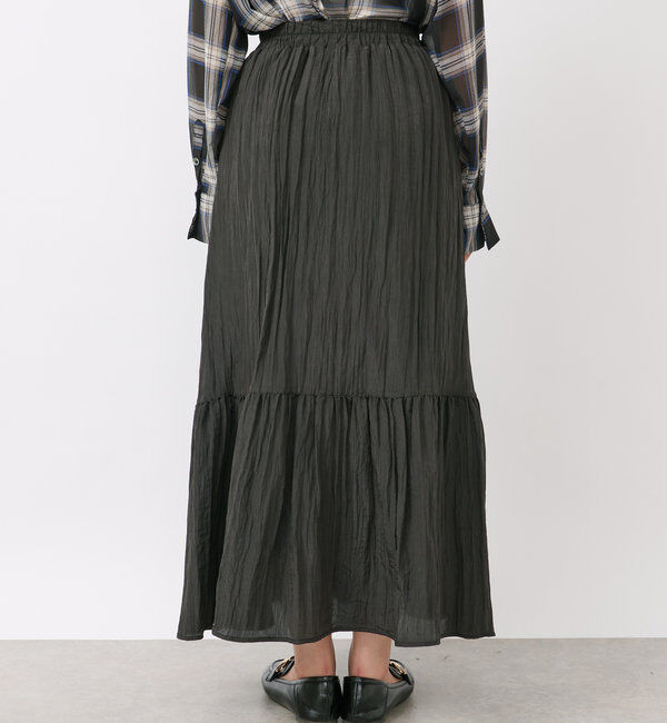  「《ウエストゴムでストレスフリー》ヴィンテージシワ加工スカート」|スカート|