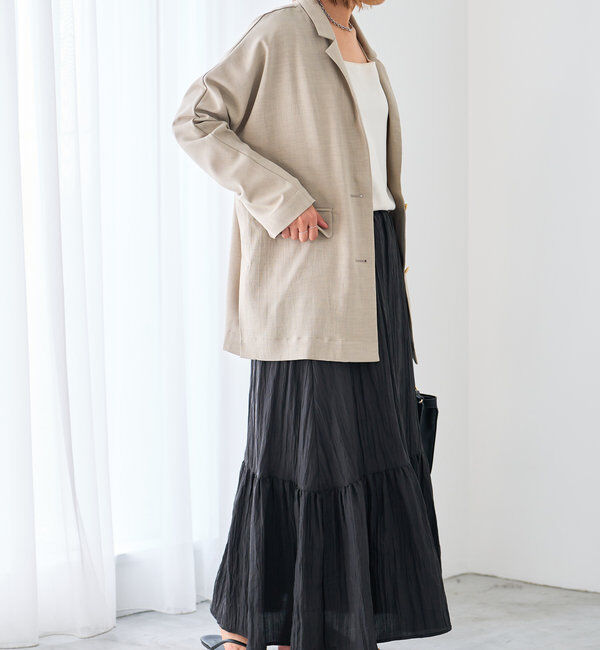  「《ウエストゴムでストレスフリー》ヴィンテージシワ加工スカート」|スカート|