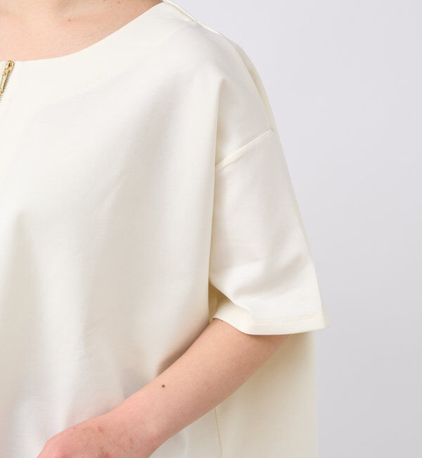  「《楽ちんきちんと見え》ハーフジップダンボールポンチョ」|Tシャツ・カットソー|