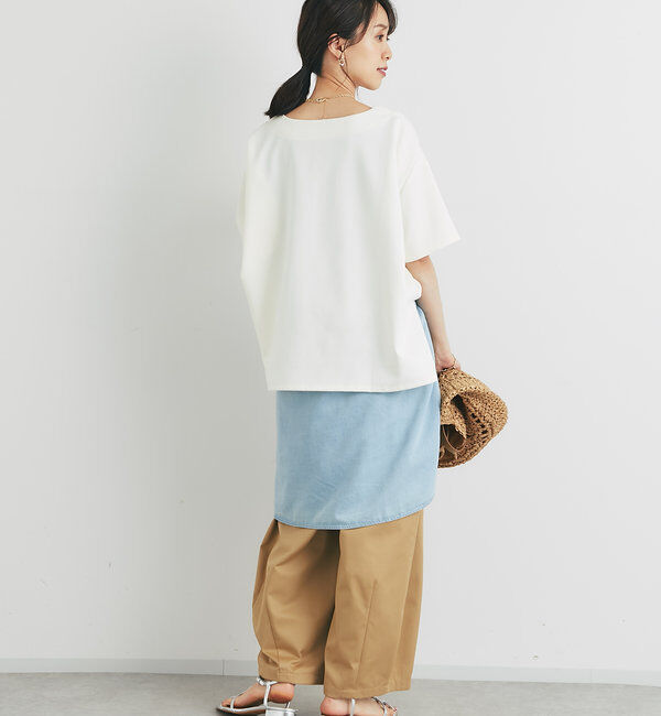  「《楽ちんきちんと見え》ハーフジップダンボールポンチョ」|Tシャツ・カットソー|