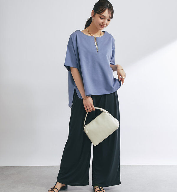  「《楽ちんきちんと見え》ハーフジップダンボールポンチョ」|Tシャツ・カットソー|